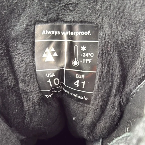 Cougar Black and White Winter Boots with Insulated Lining size 10-NEW - Picture 6 of 6